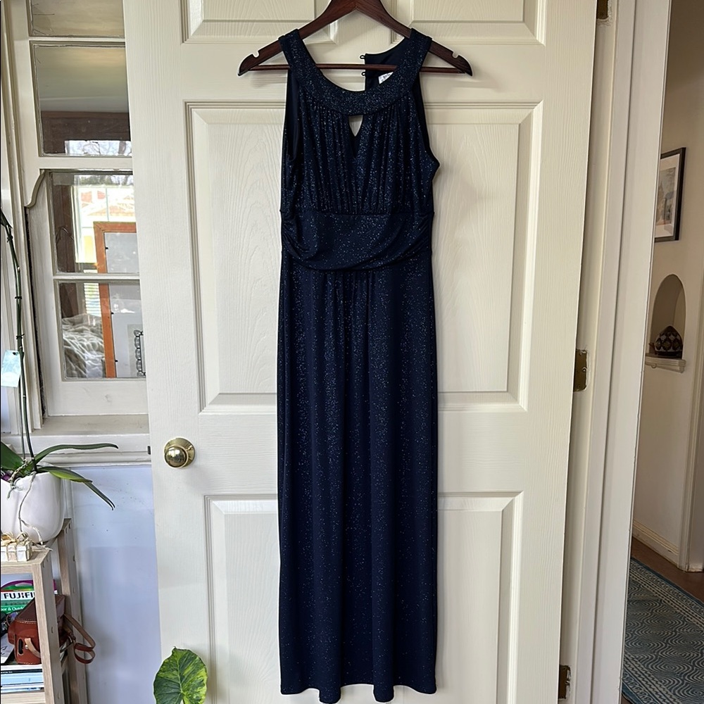 Elegant Midnight Blue Sleeveless Dress